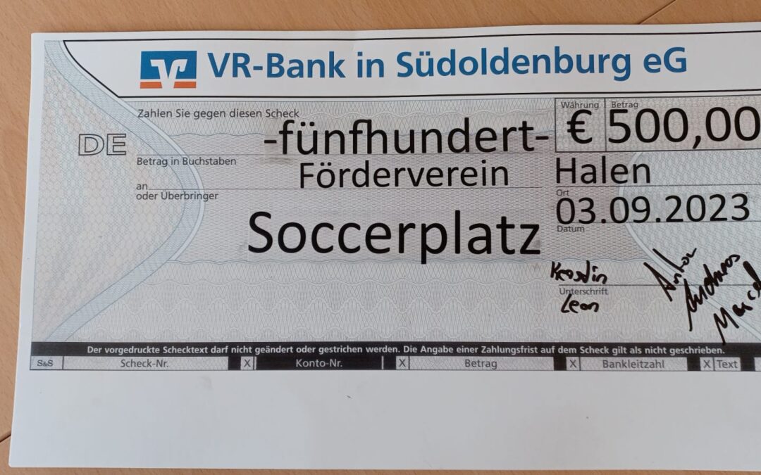500 Euro für den Soccerplatz